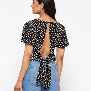 NWT LUSH Brie Tie Back Crop Blouse